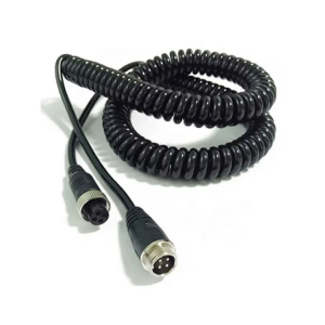 Cablu de prelungire în spirală M12 4Pin Conector rezistent la apă pentru aviație, masculin și femel