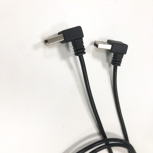 USB2.0-A adaptè gòch dwat ang gason Connecteur ekstansyon kab kòd