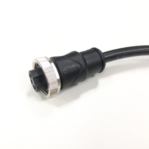 Konektor Melingkar IP67 Lurus 5 Tiang Betina Dengan Kabel PCV yang Dibentuk