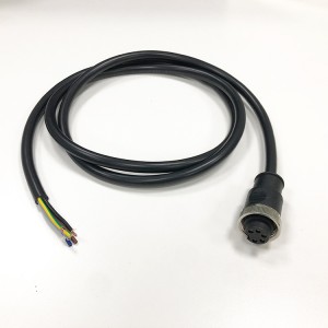 Female 5 Poles Straight IP67 Circular Connector With Moulded PCV Cable