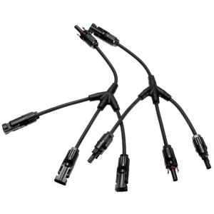 Solárne konektory Kábel Y vetva Paralelný adaptérový kábel 1 až 3 drôty M/FFF, F/MMM