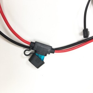 SAE Plug to ring Terminal Harness Assembly Cord ፈጣን ግንኙነት አቋርጥ የባትሪ ማራዘሚያ ገመድ ከ20A ፊውዝ ጋር