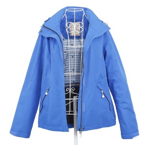 Womens Outdoor waterproof jackets with detachable hood taped seams windbreaker with stripe lining