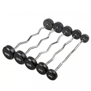 Fixed Rubber Barbell Weightlifting Barbell