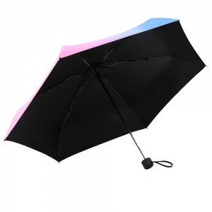OVIDA 5 folding super mini light weight parasol with black UV coating umbrella