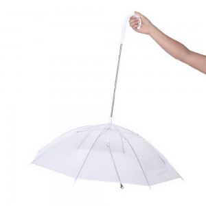 Ovida 2022 hot sale Transparent clear waterproof pet rain gear dog cat umbrella with leash