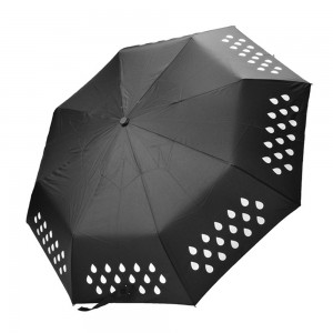 OVIDA 3 folding magic water change color umbrella with custom logo design
