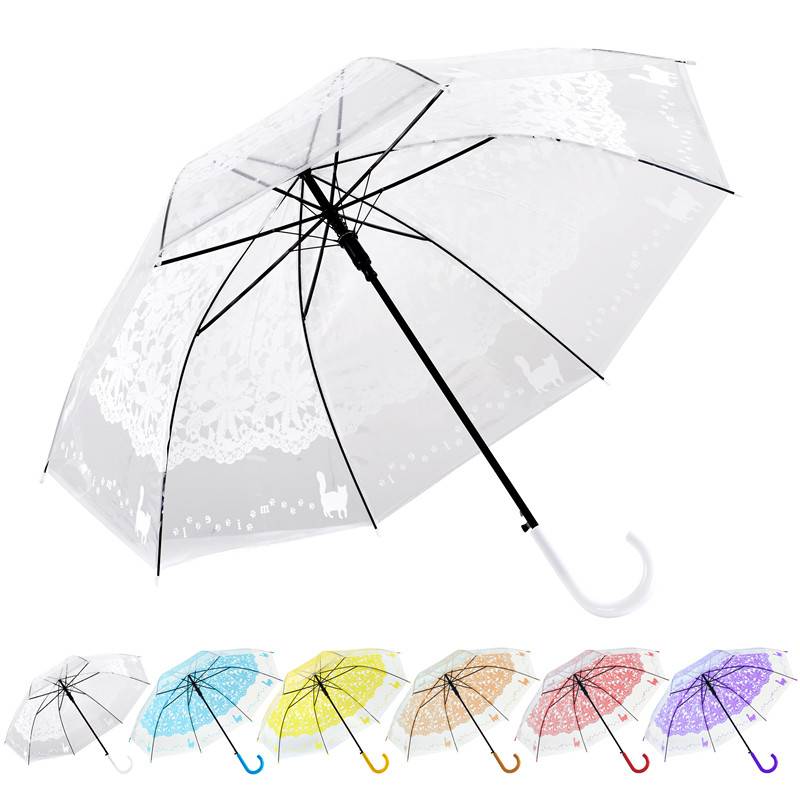 Professional China Tassel Beach Umbrella - Auto Opening Straight Bubble Transparent Clear Dome Shape Plastic Umbrella – DongFangZhanXin