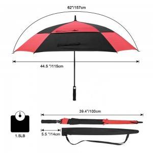 Ovida Double Layer Strong Windproof Multi-color Square Golf Umbrella