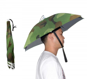 Ovida hands free Novelty Head wear sunhat umbrella Portable Travel Hiking Beach fishing head hat umbrella with uv sun protection