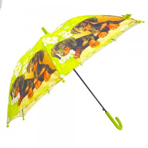Ovida Kids Umbrella Auto Open Puppy Design Pongee Fabric Strong Umbrella