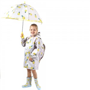 Ovida PVC transparent kids umbrella with full printing cute fruit  pineapple children umbrella