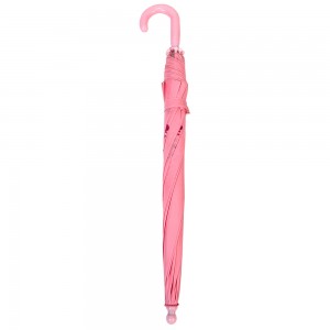 Ovida 190T pink Pongee Manual open straight Pink umbrella for girls umbrella with color change print kids umbrella
