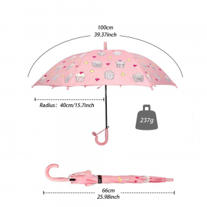 Ovida Unique lovely personalized  pink cake cute design customised  magic children’s cheap kids umbrella