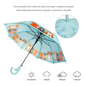 Ovida SUNDAY sky blue animal umbrella manufacturer squirrel child umbrella with anti-drip pongee cover