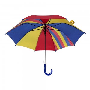 Ovida Kids Umbrella Colorful Fabric With Logo Customized Plastic J Shape Handle Umbrella For Children