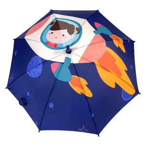 Ovida Kids Umbrella Rocket Pattern Cute Carton Pattern Umbrella Logo Customized Straight Umbrella