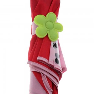 Ovida Custom children clear umbrella for kids with digital prining flower bangle strap for full body smile umbrella