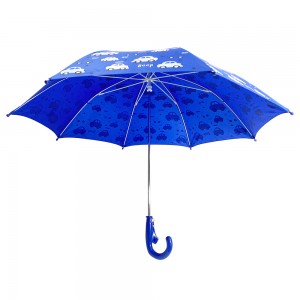 Ovida super wind proof 19 inch manu open kids Umbrella with Pongee Fabric light blue car color change pattern for outdoor kids umbrella