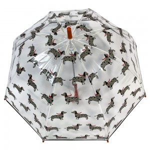 Ovida Cheap cute colorful full print dog design for good quality plastic material children’s umbrella with non-tonic and safety materals