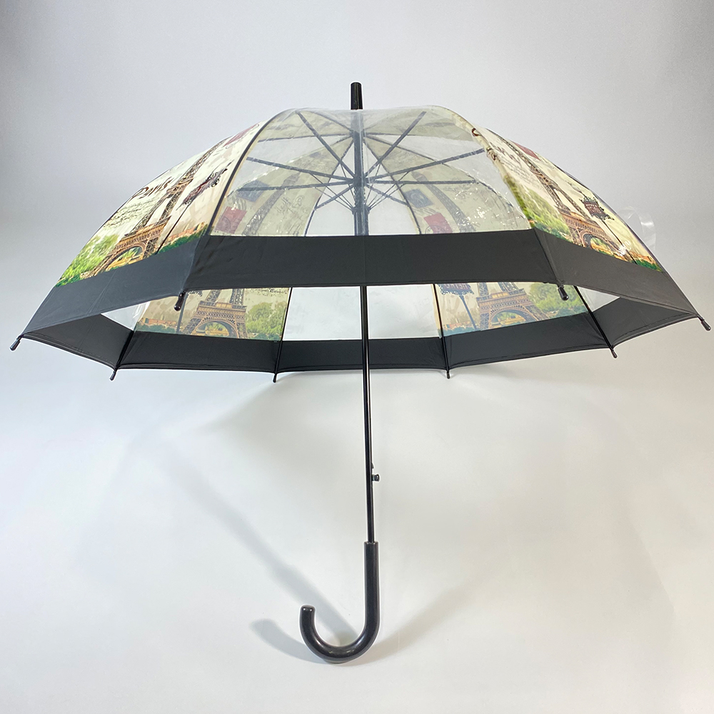 Ordinary Discount Pet Umbrella - Ovida autmatic custom design plastic see thru bubble wind resistant dome clear umbrella – DongFangZhanXin