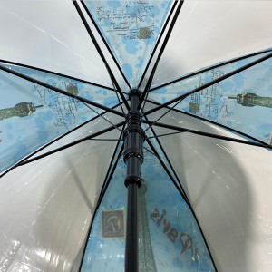 Ovida Automatic London Building Custom Plastic Bubble Plastic Clear Dome Umbrella