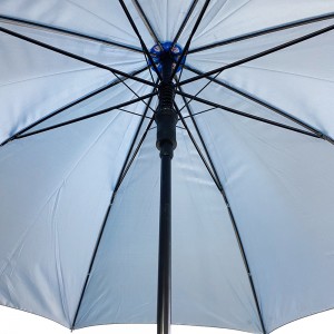Ovida Blue Anti-UV Wood Stick Umbrella Automatic Wood Handle Custom Umbrella