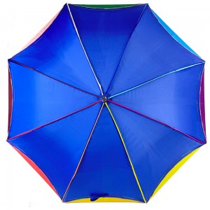 Ovida stick umbrella 23 inch 8 ribs J handle colorful umbrella with customer’s logo print