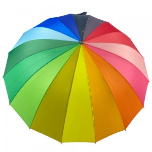 Ovida customized umbrella automatic foam EVA straight handle umbrella rainbow umbrella