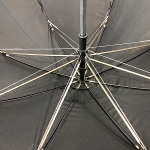 Ovida windproof puprple umbrella with custom logo prints gentlmen stick umbrella