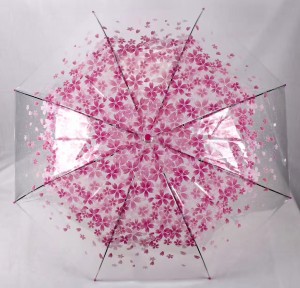 Ovida Sakura Cherry Blossom Pink Transparent Clear Bubble Umbrella