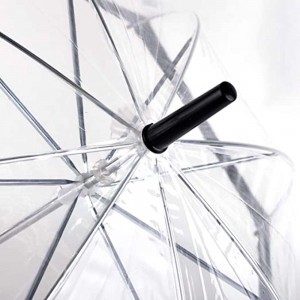 Ovida manual opening customized black edge plastic clear dome PVC umbrella