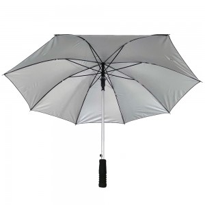 Ovida Fiberglass Frame Windproof Aluminum Golf Umbrella With Self-Opening Function Sliver Coating Summer Umbrella.