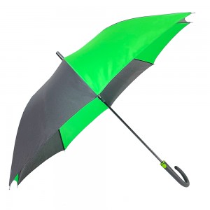 OVIDA 23 Inch 8 Ribs J Shape Rubber Handle Umbrella Custom Design Green Umbrella