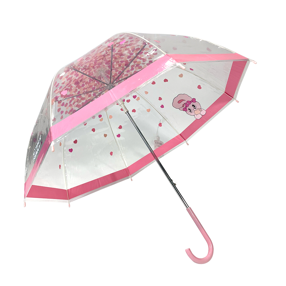 OVIDA Rain Umbrella POE Clear Transparent Umbrella With Custom Cartoon Pattern Print