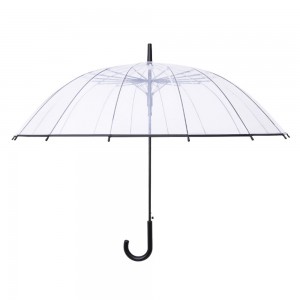 OVIDA 23 inch 16 ribs windproof umbrella clear transparent POE umbrella