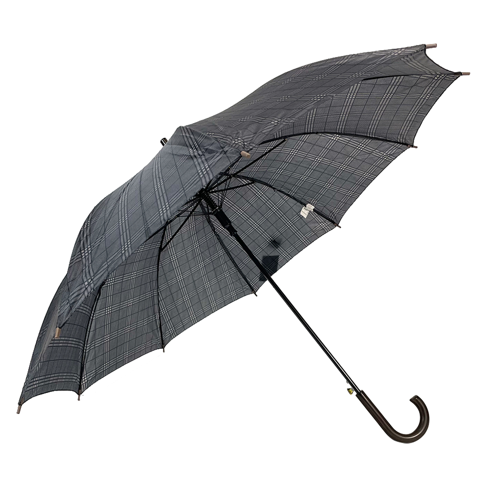 OVIDA 23 Inch Metal Frame Wooden Crook Handle Straight Umbrella