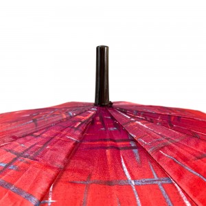 OVIDA 23 Inch 10 Ribs Semi-automatic Red Fabric Straight Umbrella