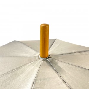 Ovida Sun Protection Rainproof Solid Color Wooden Umbrella 25 Inch 8 Ribs Straight Umbrella Automatic Open Big Size Umbrella