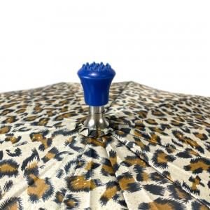 Ovida Unique Design Leopard Print Straight Umbrella With Cane Non-slip Umbrella With Sliver Coating UV Protection For Outdoor