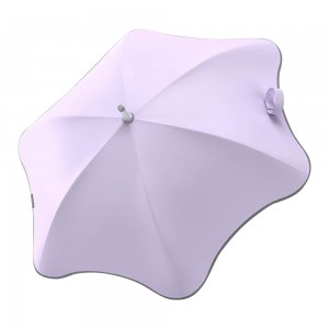 Ovida 25 inch Promotional Reflective Strip Blunt Umbrella Round Corner Black Coating purple blunt umbrella