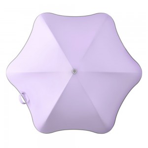 Ovida 25 inch Promotional Reflective Strip Blunt Umbrella Round Corner Black Coating purple blunt umbrella