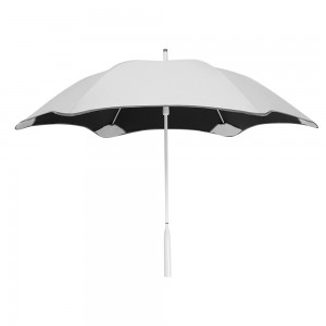 Ovida Fashion Safety Round Corner No Tips With UV Protection white Straight Blunt Umbrella