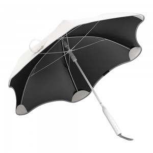 OVIDA 25 Inch 6 Ribs Safe Round Tips Manual Blunt Umbrella Windproof Black UV Coating Umbrella