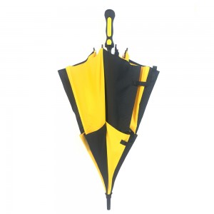 Ovida Black splicing Yellow color Best Quality Fiberglass Ribs Double Canopy Windproof Auto Polo Umbrella with Logo for Gift