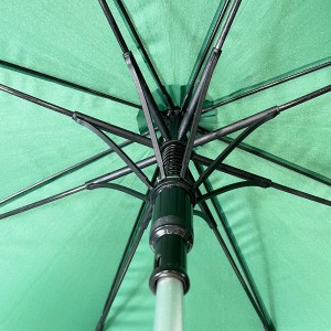 Ovida Factory Cheap Promotional Ads Customized Logo solid green 190t pongee fabric  golf umbrella wind resistant
