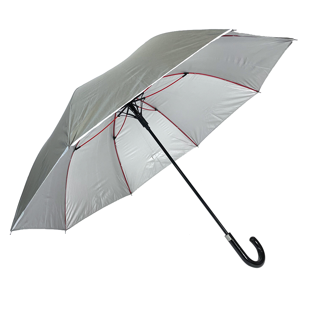 Ovida Stick Umbrella Rubber Crook Handle Umbrella With Cusotmized Logo Umbrellas UV Coating