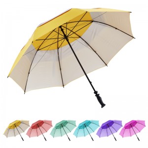 Ovida Hand Opening Custom Straight Handle Umbrella Double Airvented Golf Umbrellas