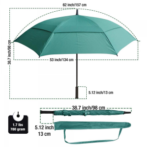 Ovida 60 inch Premium Custom Vented  green, rose red, purple ,blue color Golf Umbrellas