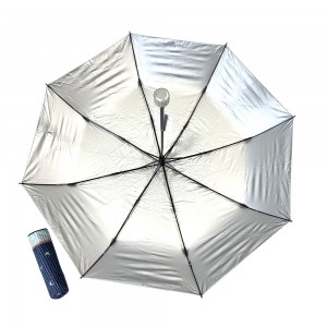 OVIDA three folding umbrella super light silver coating summer sun umbrella
